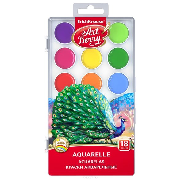 Vodové farby ArtBerry®, 18 farieb alt=