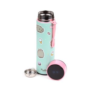 Nerezová termofľaša s digitálnym teplomerom 450 ml – Pusheen mačka-1