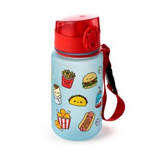 Nerozbitná plastová detská fľaša s viečkom 350 ml – Foodiemals-1