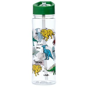 Nerozbitná plastová fľaša s brčkom 550 ml – Dinosaurus-4