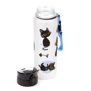 Nerozbitná plastová fľaša s viečkom 600 ml – Lucky the Black Cat (mačka)-3