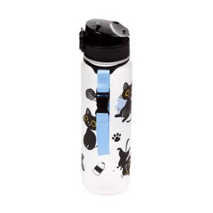 Nerozbitná plastová fľaša s viečkom 600 ml – Lucky the Black Cat (mačka)-6
