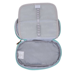 Penál Jumbo zelená so zelenými fóliovými bodkami-4