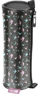 Školské púzdro Birds sivé okrúhle-1