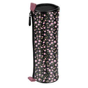 Školské púzdro Flowers čierne okrúhle-2