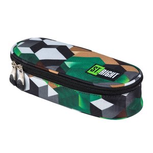 Školské púzdro Green 3D Blocks oválne-2