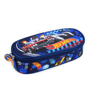 Školské púzdro Hot wheels modré oválne-3