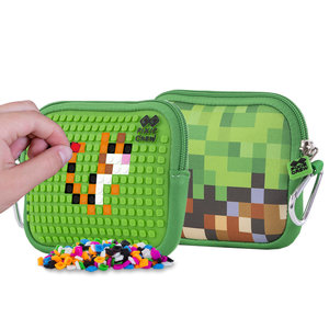 Školské púzdro Minecraft vrátane pixelov zelené malé-6