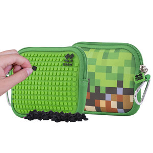 Školské púzdro Minecraft vrátane pixelov zelené malé-1