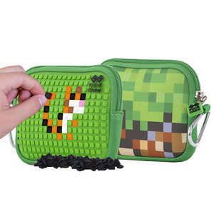 Školské púzdro Minecraft vrátane pixelov zelené malé-2