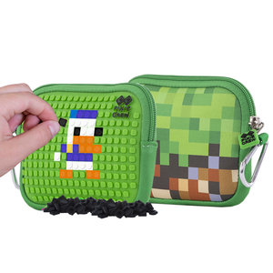 Školské púzdro Minecraft vrátane pixelov zelené malé-3