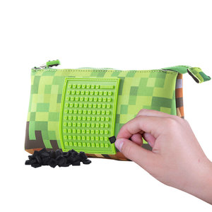 Školské púzdro Minecraft vrátane pixelov zelené veľké-2