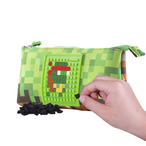 Školské púzdro Minecraft vrátane pixelov zelené veľké-4
