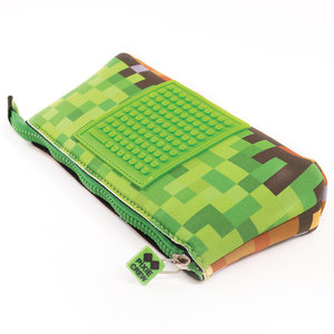 Školské púzdro Minecraft vrátane pixelov zelené veľké-16