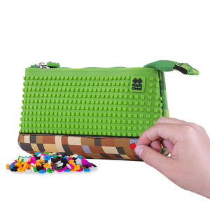 Školské púzdro Minecraft vrátane pixelov zeleno-hnedé veľké-1