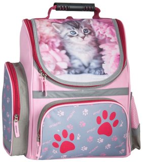 Školská aktovka Mačiatko - svetlo ružová-1