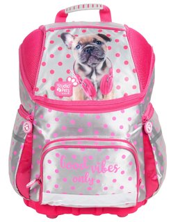 Školská aktovka Pes ružová-2