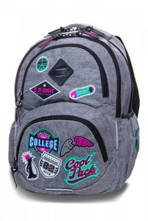 Školský batoh Dart Badges grey-1