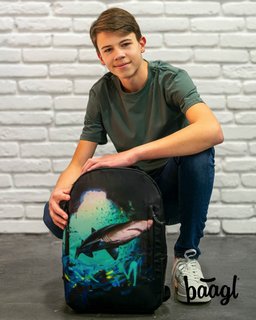 Školský batoh eARTh - Žralok by Lukero-6