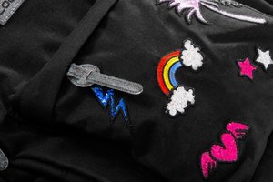 Školský batoh Hippie Sparkling badges black-4