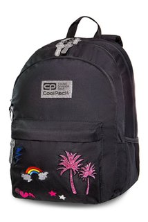 Školský batoh Hippie Sparkling badges black-1