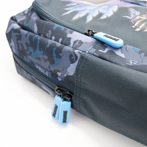 Školský batoh Raven jednokomorový, čierny/modrý-4