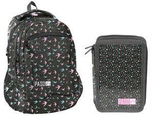 Školský set Birds s dvojposchodovým peračníkom-1