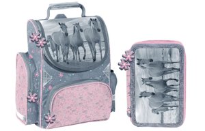 Školský set Kone kvety s aktovkou-1