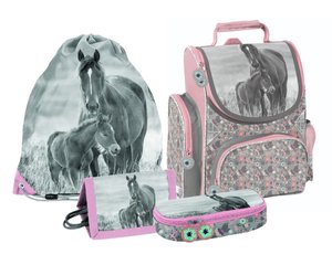 Školský set Kone šedo-ružový 4dielny-1