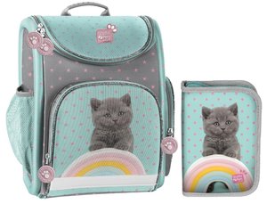 Školský set Mačiatko modrý s aktovkou-1