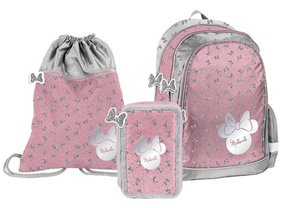 Školský set Minnie mouse ružový 3dielny s peračníkom-1