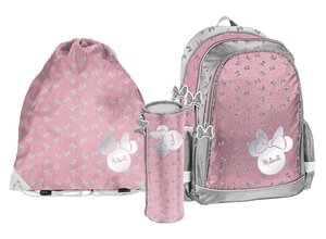 Školský set Minnie mouse ružový 3dielny s puzdrom-1