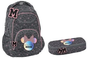 Školský set Minnie Mouse šedo-ružový s batohom-1