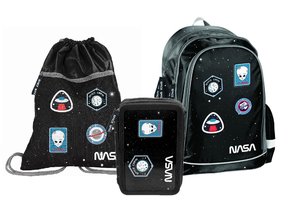 Školský set NASA čierny s dvojposchodovým peračníkom-1