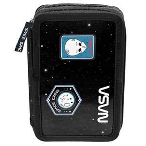 Školský set NASA čierny s dvojposchodovým peračníkom-4