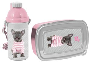 Olovrantový set Šteňa šedo-ružový-1