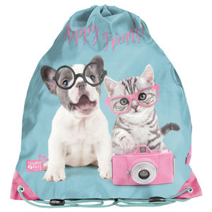 Vak na chrbát Happy friends modrý-1
