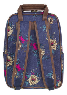 Voľnočasový batoh Cubic Blue Denim Flowers-4