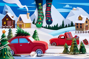 Ponožky klasik X-mas tree 43-46-2