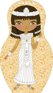 Obliekame egyptské bábiky FARAH - Omaľovánky-4