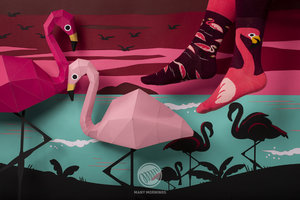 Ponožky klasik Pink flamingo 35-38-2
