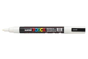 Akrylový popisovač PC-3M Posca, 0,9-1,3 mm, biely-2