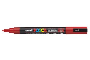 Akrylový popisovač PC-3M Posca, 0,9-1,3 mm, červený-2