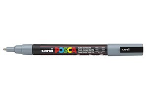Akrylový popisovač PC-3M Posca, 0,9-1,3 mm, šedý-2
