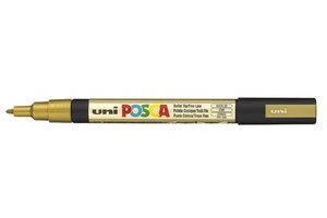 Akrylový popisovač PC-3M Posca, 0,9-1,3 mm, zlatý-2
