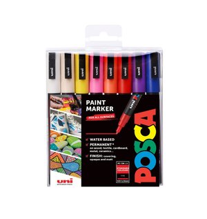Súprava akrylových popisovačov PC-3M Posca, 16 ks, 0,9-1,3 mm, mix farieb-1