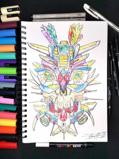 Súprava akrylových popisovačov PC-5M Posca, 8 ks, 2,5 mm, mix základných farieb-4