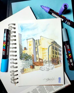 Súprava akrylových popisovačov PC-5M Posca, 8 ks, 2,5 mm, mix základných farieb-6