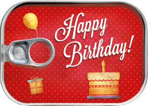 Konzerva na peniaze Happy Birthday červená-1