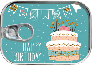 Konzerva na peniaze Happy Birthday tyrkysová-1